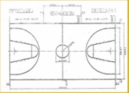 變更前籃球地板線